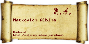 Matkovich Albina névjegykártya